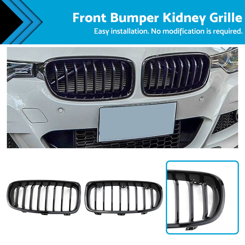 BMW F30-F31 M-Style Black Kidney Grilles